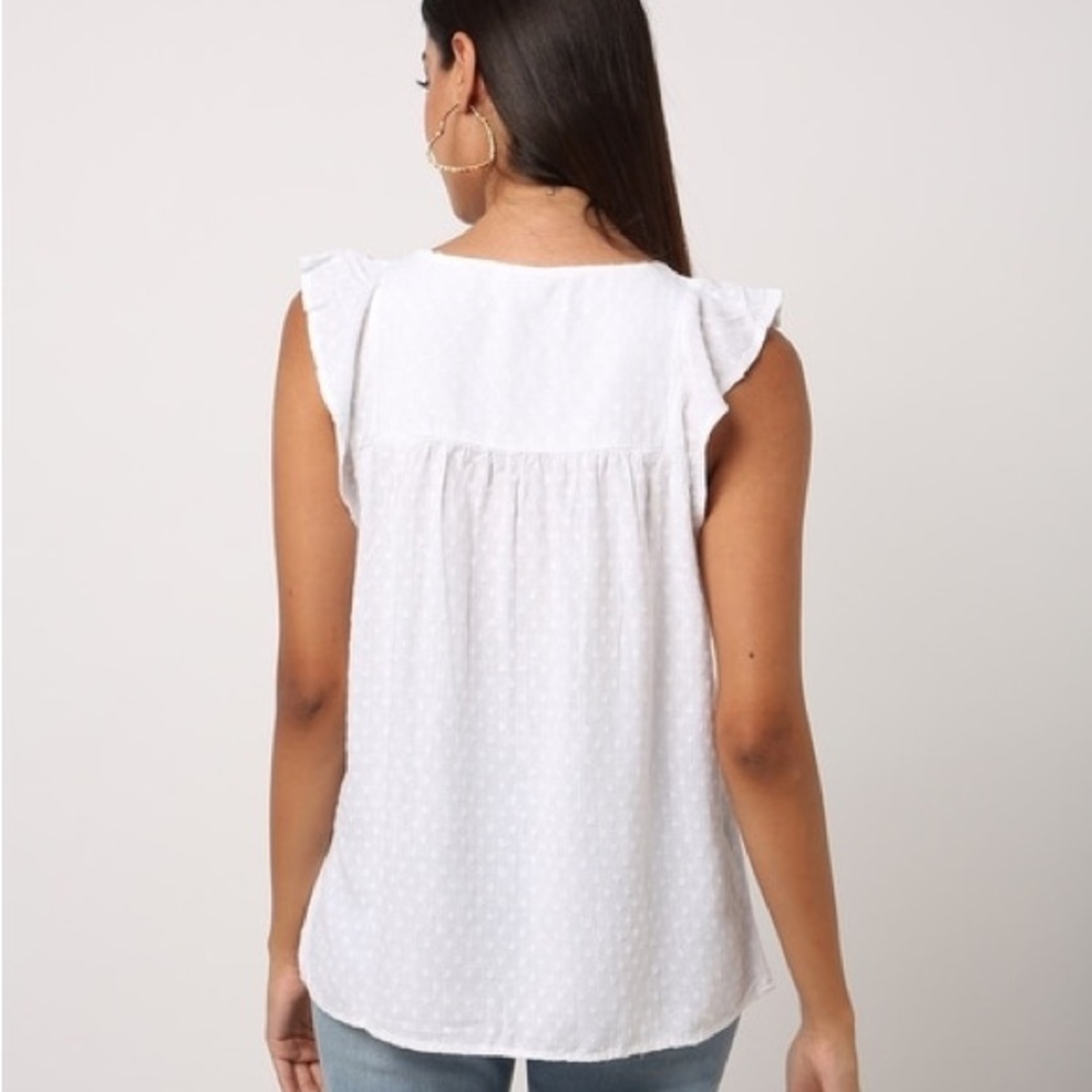 White Cap Sleeve Top - Picture 2 of 6